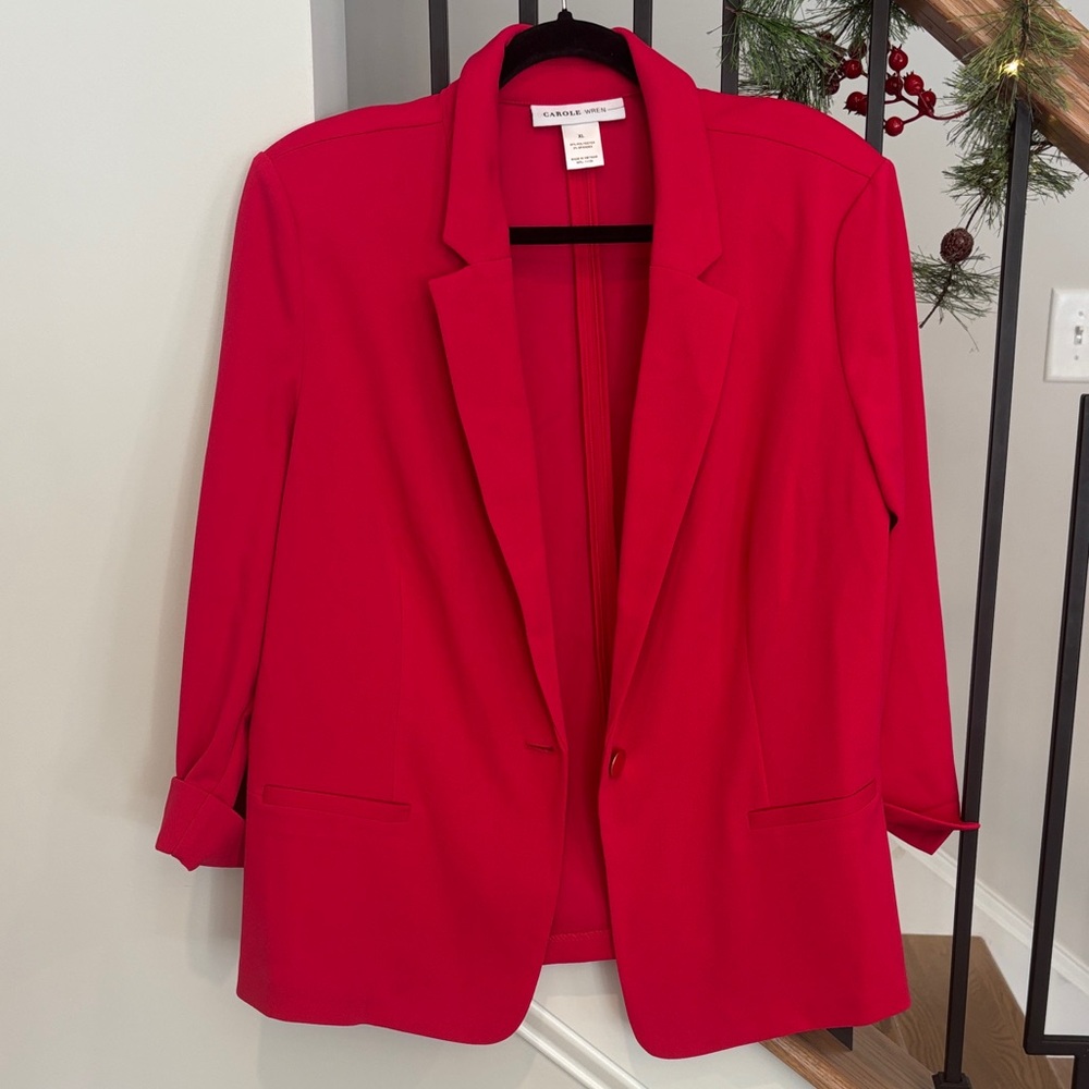 Carole Wren Women's Vibrant RED Suit Jacket XL